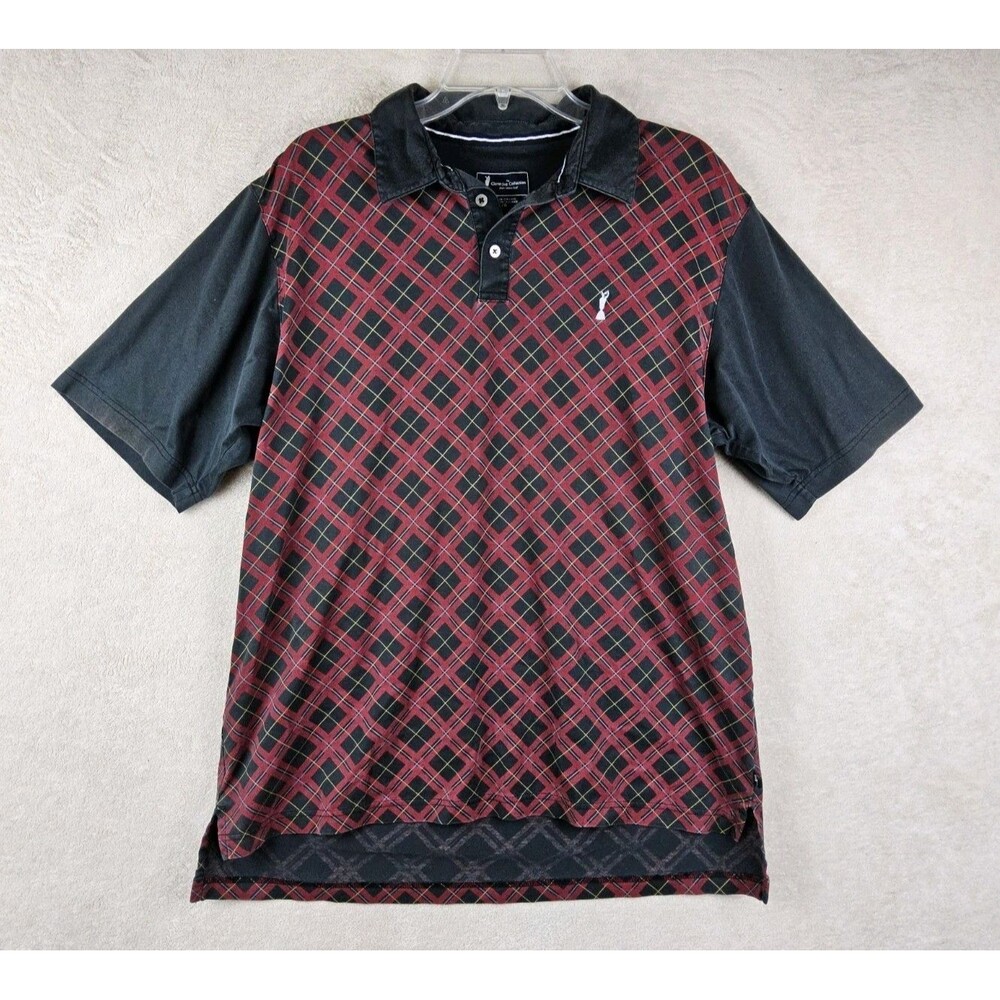 Claret Jug Collection By Adidas Golf Men's Plaid Polo Shirt Size L